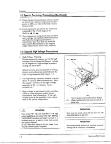 Precautions Page 3 Diagram and Parts List for MW8490W XAA Samsung Microwave