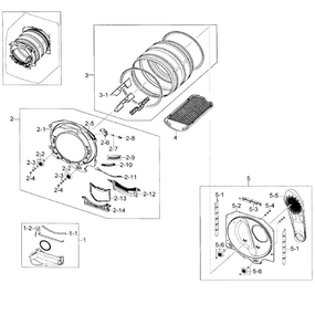 Drum Assy Diagram and Parts List for DV448AGE XAA-0000 Samsung Dryer