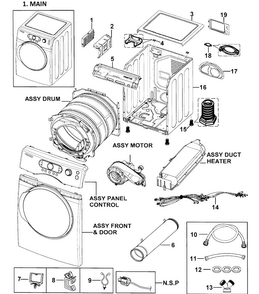 Part Location Diagram of DC97-08634C Samsung Assembly Cover Top