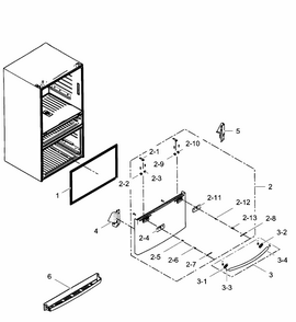 Freezer Door Diagram and Parts List for RF31FMEDBBC AA-0003 Samsung Refrigerator