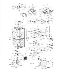 Part Location Diagram of DA97-15409Q Samsung Evaporator Cover Assembly