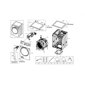 Main Assembly Diagram and Parts List for WF448AAP XAA-06 Samsung Washer