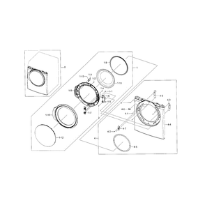 Front And Door Diagram and Parts List for DV331AGR XAA-01 Samsung Dryer