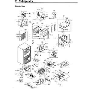Fridge Diagram and Parts List for RF23M8590SR AA-0000 Samsung Refrigerator