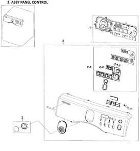 Control Panel Diagram and Parts List for DV209AEW XAA-0000 Samsung Dryer