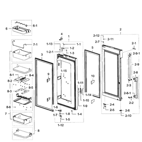 Part Location Diagram of DA61-10818A Samsung Hinge (Lower)