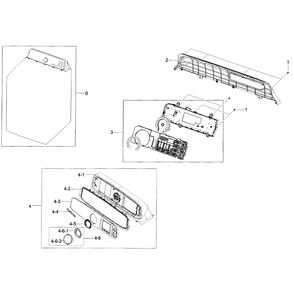 Control Panel Diagram and Parts List for DV50F9A7GVW A2-0000 Samsung Dryer