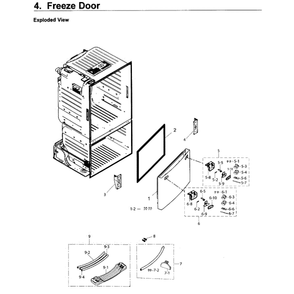 Freezer Door Diagram and Parts List for RF26J7500SR AA-02 Samsung Refrigerator