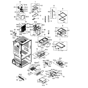 Refrigerator Diagram and Parts List for RF263BEAESP AA-01 Samsung Refrigerator