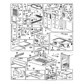 Refrigerator Diagram and Parts List for RF266AZRS XAA-0000 Samsung Refrigerator