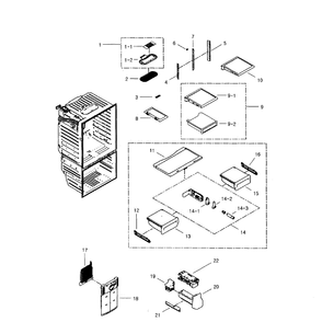 Refrigerator Diagram and Parts List for RFG296HDPN XAA-01 Samsung Refrigerator