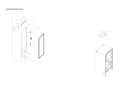 Right Refrigerator Door Parts Diagram and Parts List for RF23R6201SG AA-01 Samsung Refrigerator