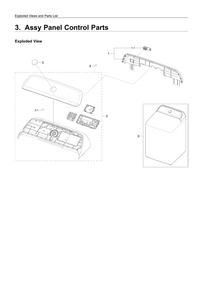 Control Panel Assembly Diagram and Parts List for WA50R5400AV US-51 Samsung Washer