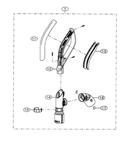 Handle Assy Diagram and Parts List for 40139030  Kenmore Upright Vacuum