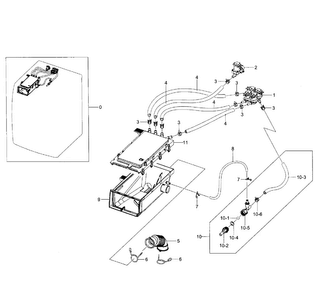 Drawer Housing Diagram and Parts List for WF457ARGSGR AA-000F Samsung Washer