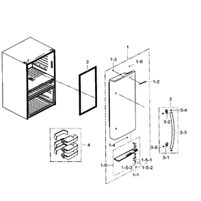 Fridge Door Rt Diagram and Parts List for RF24FSEDBSR AA-07 Samsung Refrigerator