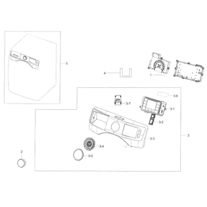 Control Panel Diagram and Parts List for WF45K6200AW A2-0000 Samsung Washer