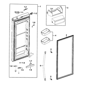 Refrigerator Door R Diagram and Parts List for RFG293HARS XAA-01 Samsung Refrigerator