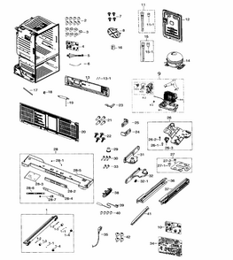 Cabinet Diagram and Parts List for RF260BEAESR AA-0002 Samsung Refrigerator