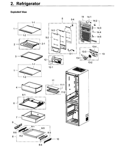 Fridge Diagram and Parts List for RB12J8896S4 AA-0000 Samsung Refrigerator