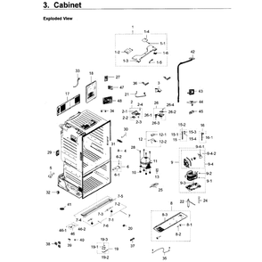 Cabinet Diagram and Parts List for RF28HDEDPBC AA-05 Samsung Refrigerator