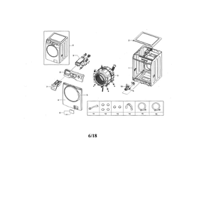 Main Diagram and Parts List for WF338AAW XAA-01 Samsung Washer