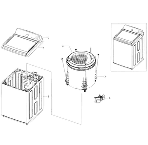 Main Assy Diagram and Parts List for WA456DRHDWR AA-0004 Samsung Washer