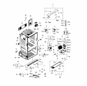 Cabinet Diagram and Parts List for RF323TEDBBC AA-0004 Samsung Refrigerator