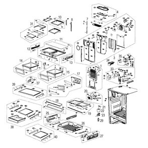 Refrigerator Diagram and Parts List for RF267ADRS XAA-0000 Samsung Refrigerator