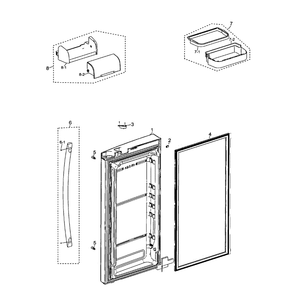 Right Door Diagram and Parts List for RF267AZWP XAA-0000 Samsung Refrigerator