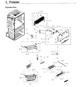 Freezer Diagram and Parts List for RF4267HARS XAA-0004 Samsung Refrigerator