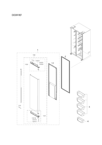 Refrigerator Door Parts Diagram and Parts List for RS22T5201SR AA-00 Samsung Refrigerator