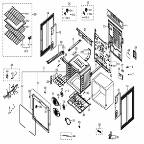 Main Diagram and Parts List for NE59M6850SG (AA)(0002) Samsung Range