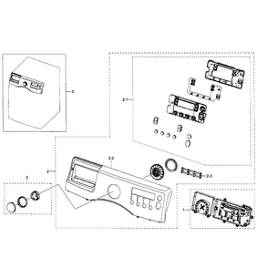 Control Panel Diagram and Parts List for WF350ANW XAA-01 Samsung Washer