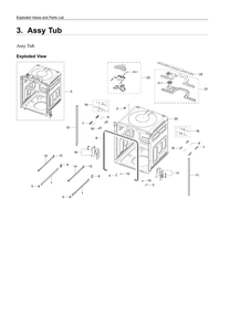 Tub Assembly Diagram and Parts List for DW80R5061US AA-00 Samsung Dishwasher