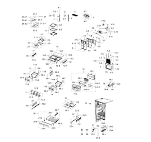Refrigerator Diagram and Parts List for RFG238AABP XAA-0000 Samsung Refrigerator