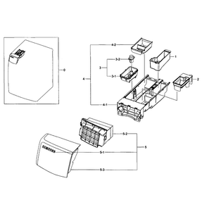 Drawer Assy Diagram and Parts List for WF455ARGSWR AA-0001 Samsung Washer