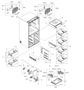Part Location Diagram of DA96-00987B Samsung Evaporator Assembly
