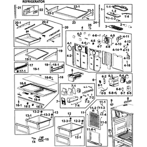 Refrigerator Diagram and Parts List for RF26VACWP XAA-00 Samsung Refrigerator