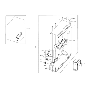 Duct Heater Diagram and Parts List for DV48H7400EP A2-0000 Samsung Dryer