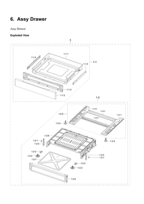 Drawer Assembly Diagram and Parts List for NX60A6751SG AA-00 Samsung Range