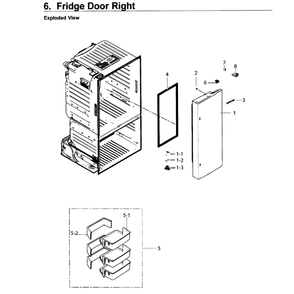 Fridge Door R Diagram and Parts List for RF26J7500WW AA-01 Samsung Refrigerator