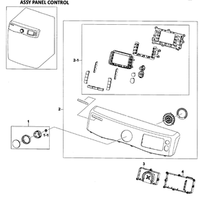 Control Panel Diagram and Parts List for DV520AEW XAA-01 Samsung Dryer