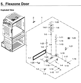 Part Location Diagram of DA61-09248A Samsung Middle Door Hanger (Left)