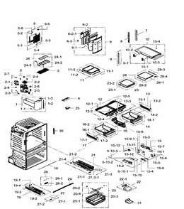 Fridge Diagram and Parts List for RF28HMEDBWW AA-0005 Samsung Refrigerator