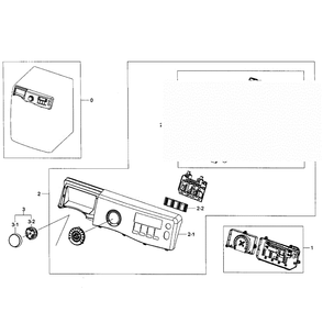 Control Panel Diagram and Parts List for WF405ATPASU AA-01 Samsung Washer
