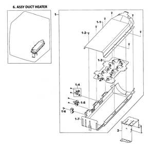 Duct Heater Diagram and Parts List for DV218AEW XAA-01 Samsung Dryer
