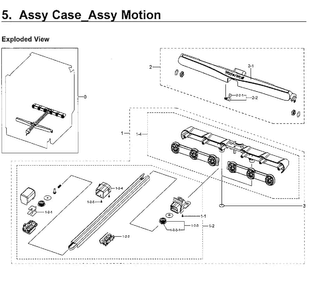 Motion Case Diagram and Parts List for DW80H9930US AA-0001 Samsung Dishwasher