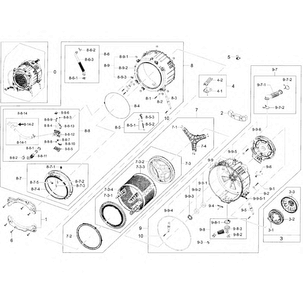 Part Location Diagram of DC64-02174D Samsung DOOR DIAPHRAGM;592-49376