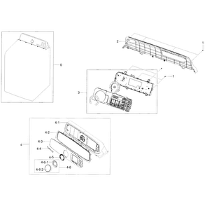 Control Panel Diagram and Parts List for DV50F9A7GVW A2-0000 Samsung Dryer